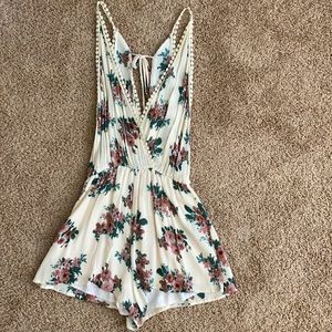 Cream Floral Romper